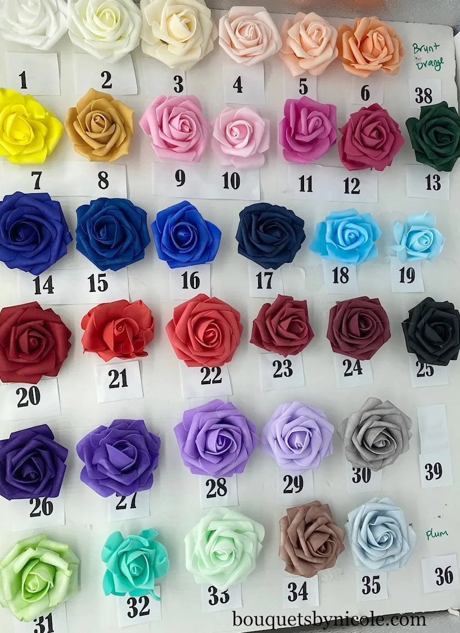 100pcs ~ Real Touch Foam Roses Wholesale Bulk RT-100