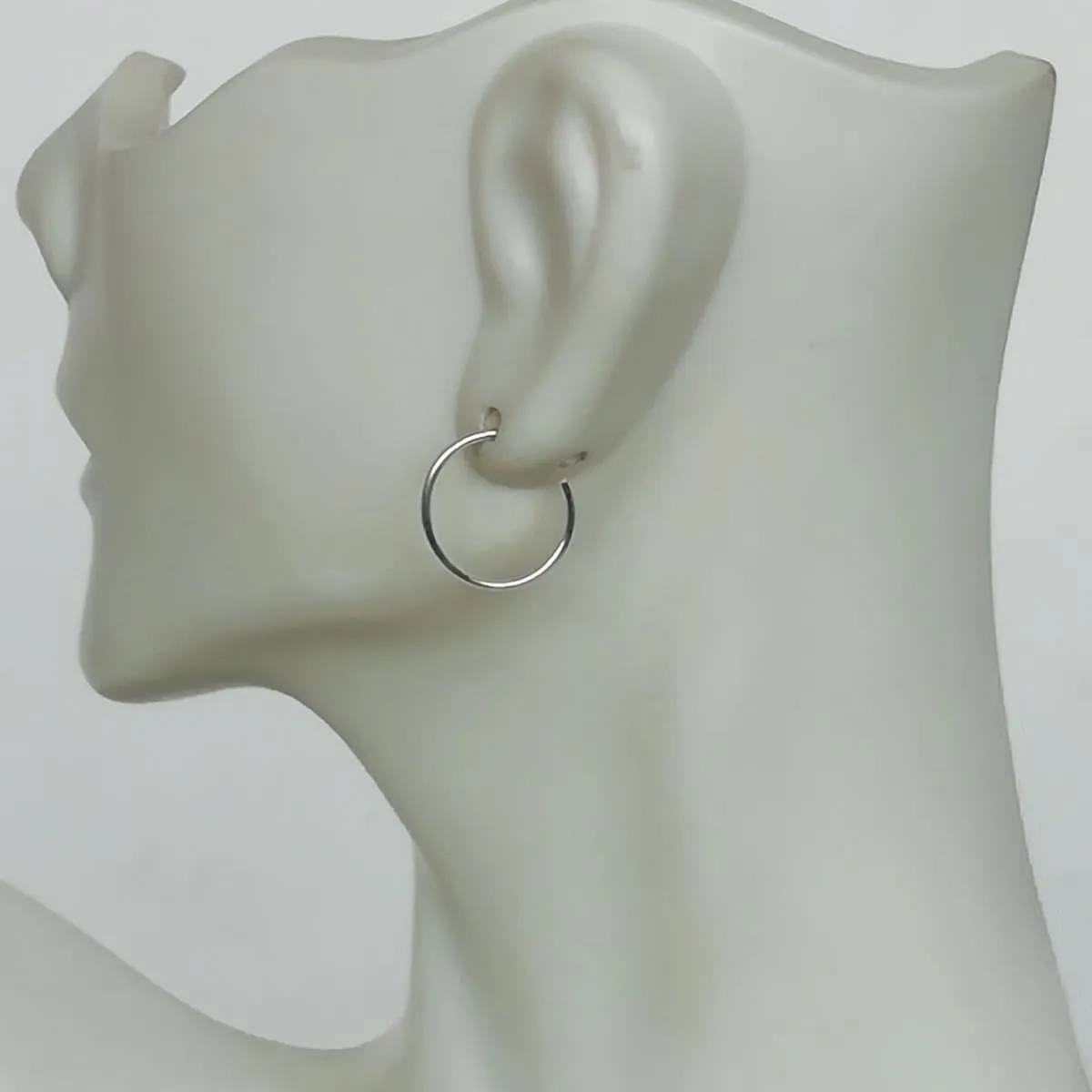 12 mm silver hoops | Silver hoop earrings | Minimalist hoops | Silver ear hoops | E925