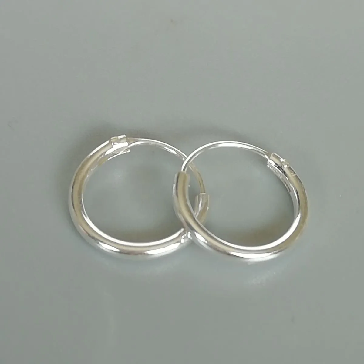 12 mm silver hoops | Silver hoop earrings | Minimalist hoops | Silver ear hoops | E925