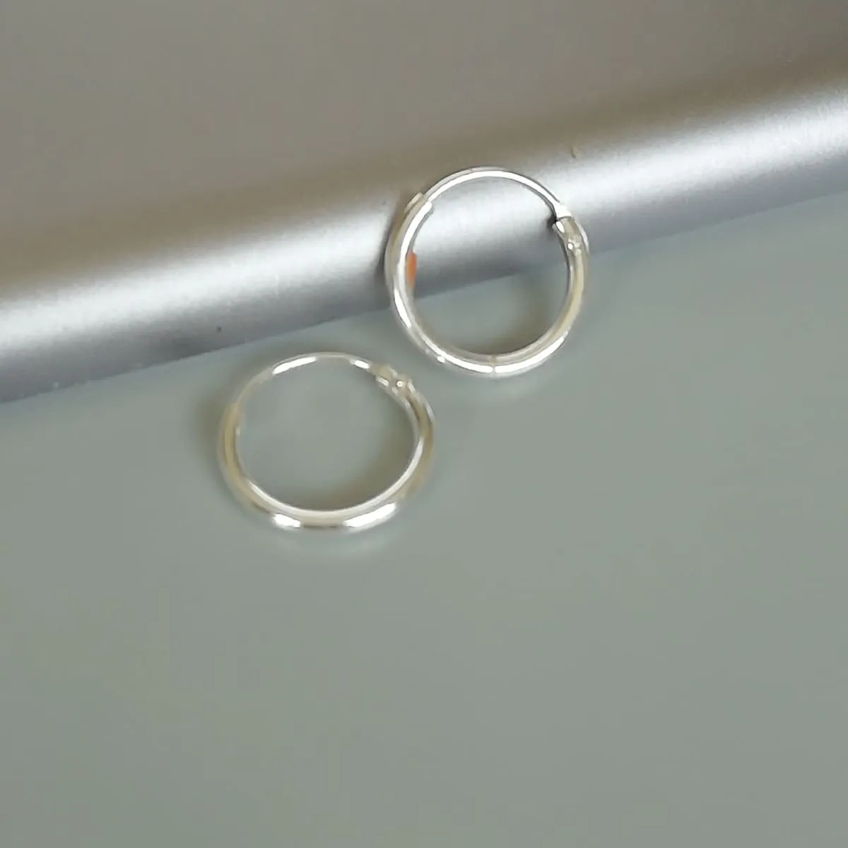 12 mm silver hoops | Silver hoop earrings | Minimalist hoops | Silver ear hoops | E925