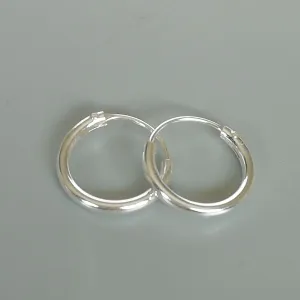 12 mm silver hoops | Silver hoop earrings | Minimalist hoops | Silver ear hoops | E925