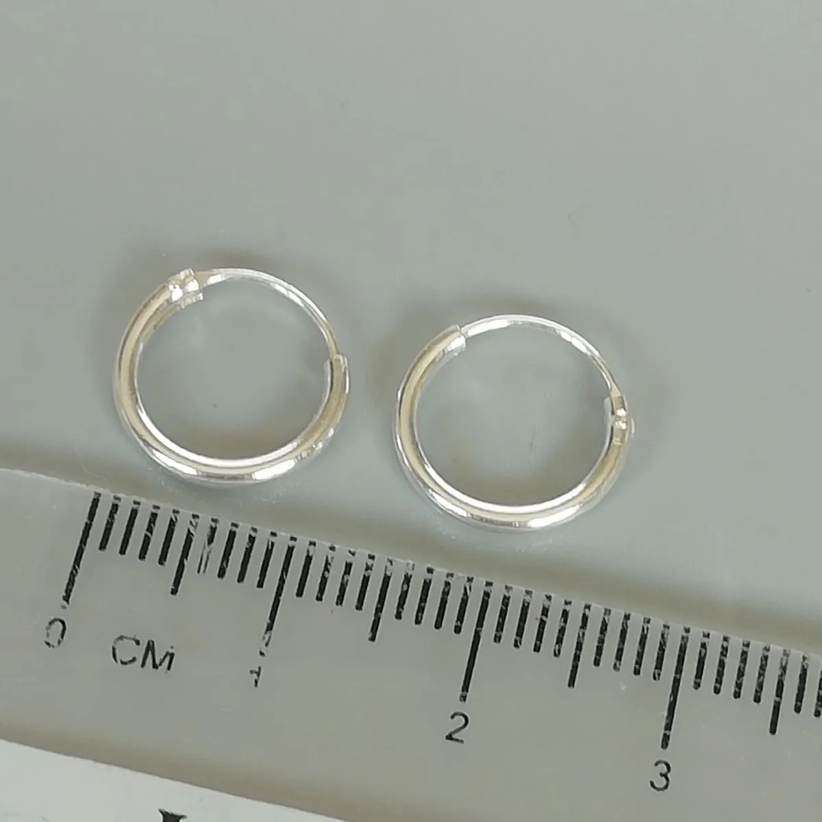 12 mm silver hoops | Silver hoop earrings | Minimalist hoops | Silver ear hoops | E925
