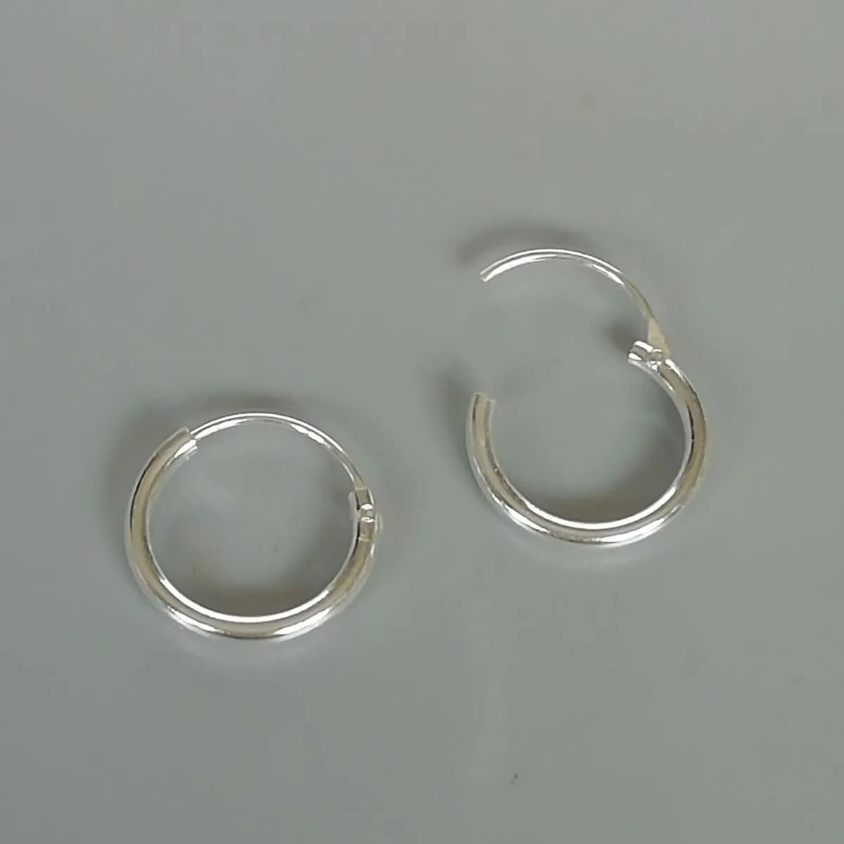 12 mm silver hoops | Silver hoop earrings | Minimalist hoops | Silver ear hoops | E925