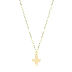 16" Necklace Gold - Signature Cross Gold Charm