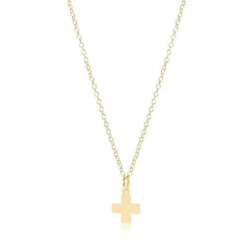 16" Necklace Gold - Signature Cross Gold Charm