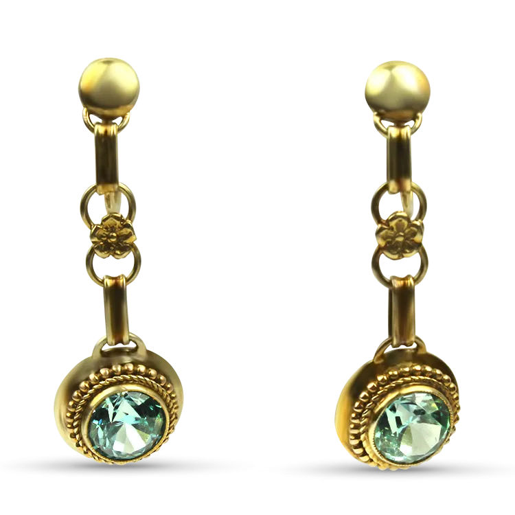 1870 Collection 14K Yellow Gold Zircon Drop Huggie Earrings