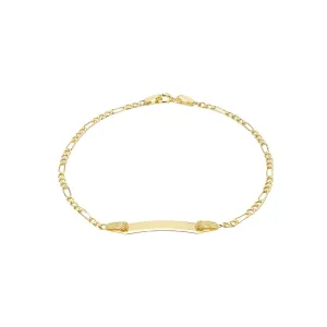 18ct Yellow Gold Figaro ID Chain Bracelet