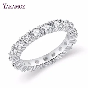 2025 Luxury Brand Jewelry White  Color Inlay Cubic Zirconia Unique Shaped Ring