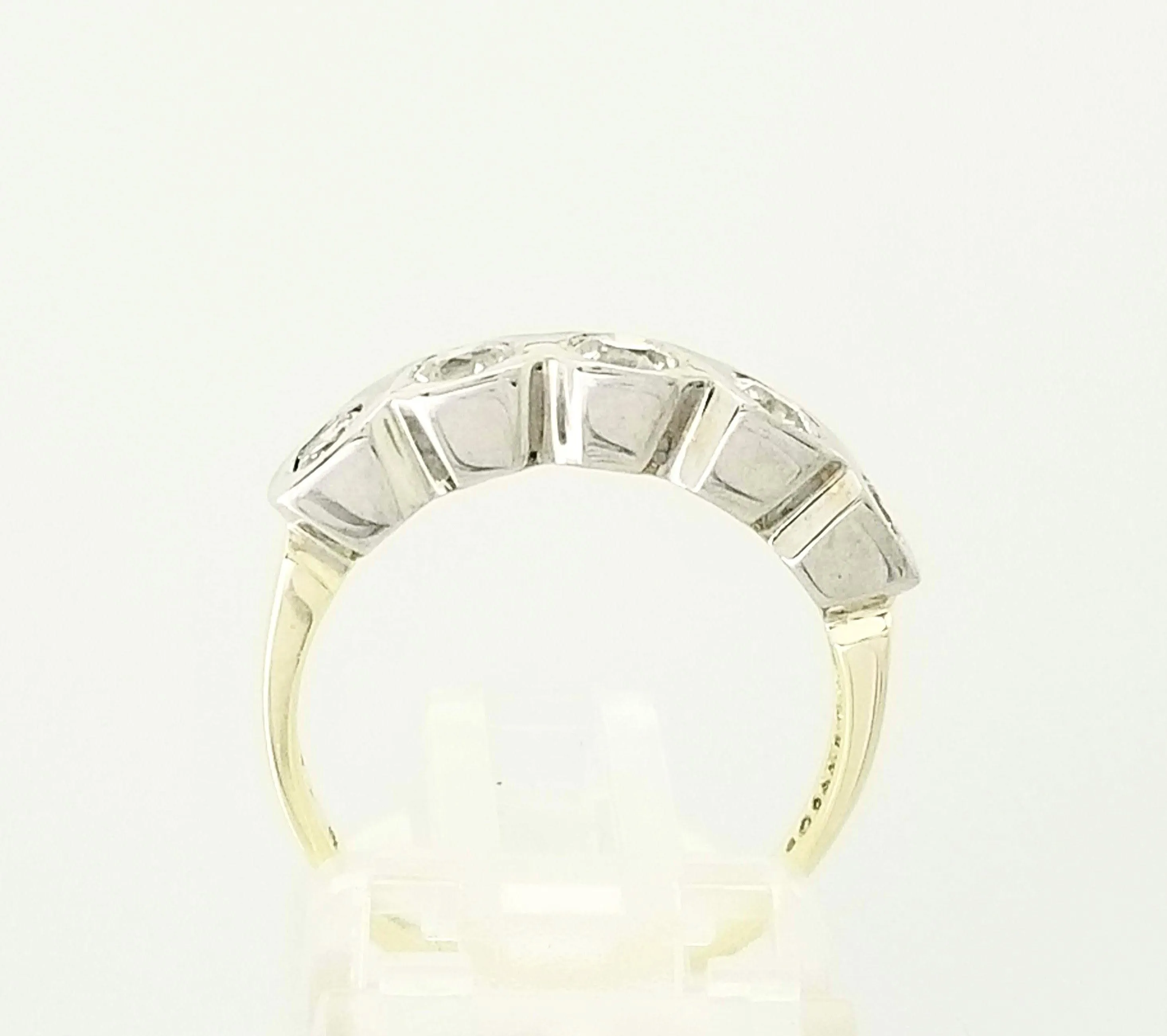 9 kt Yellow Gold Cubic Zircon Half Eternity Ring
