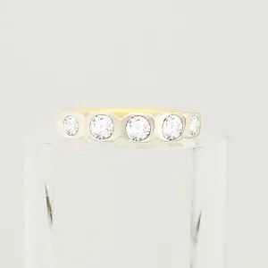9 kt Yellow Gold Cubic Zircon Half Eternity Ring