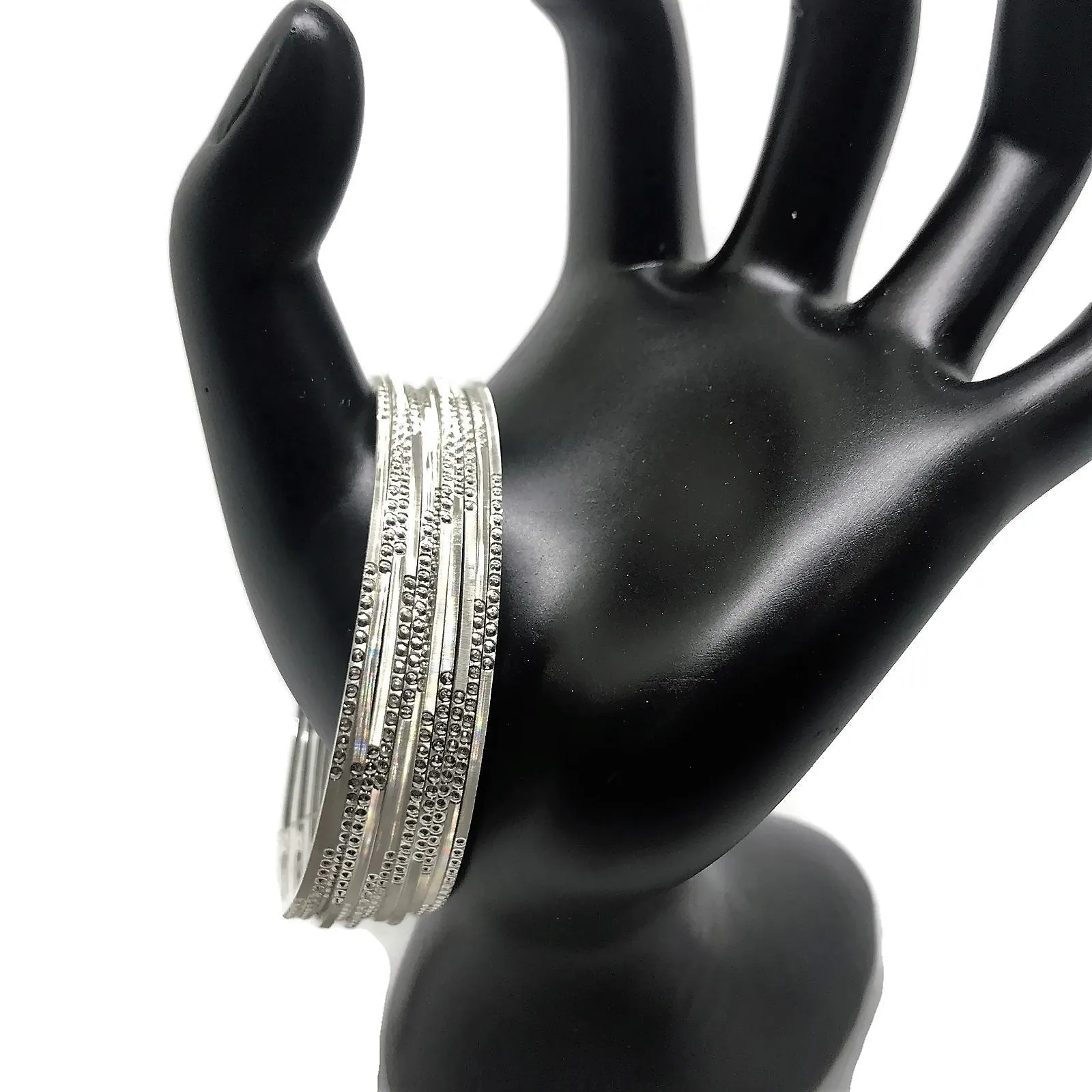 925 Sterling Silver Bangle Bracelet - Set of Twelve(Style#05)