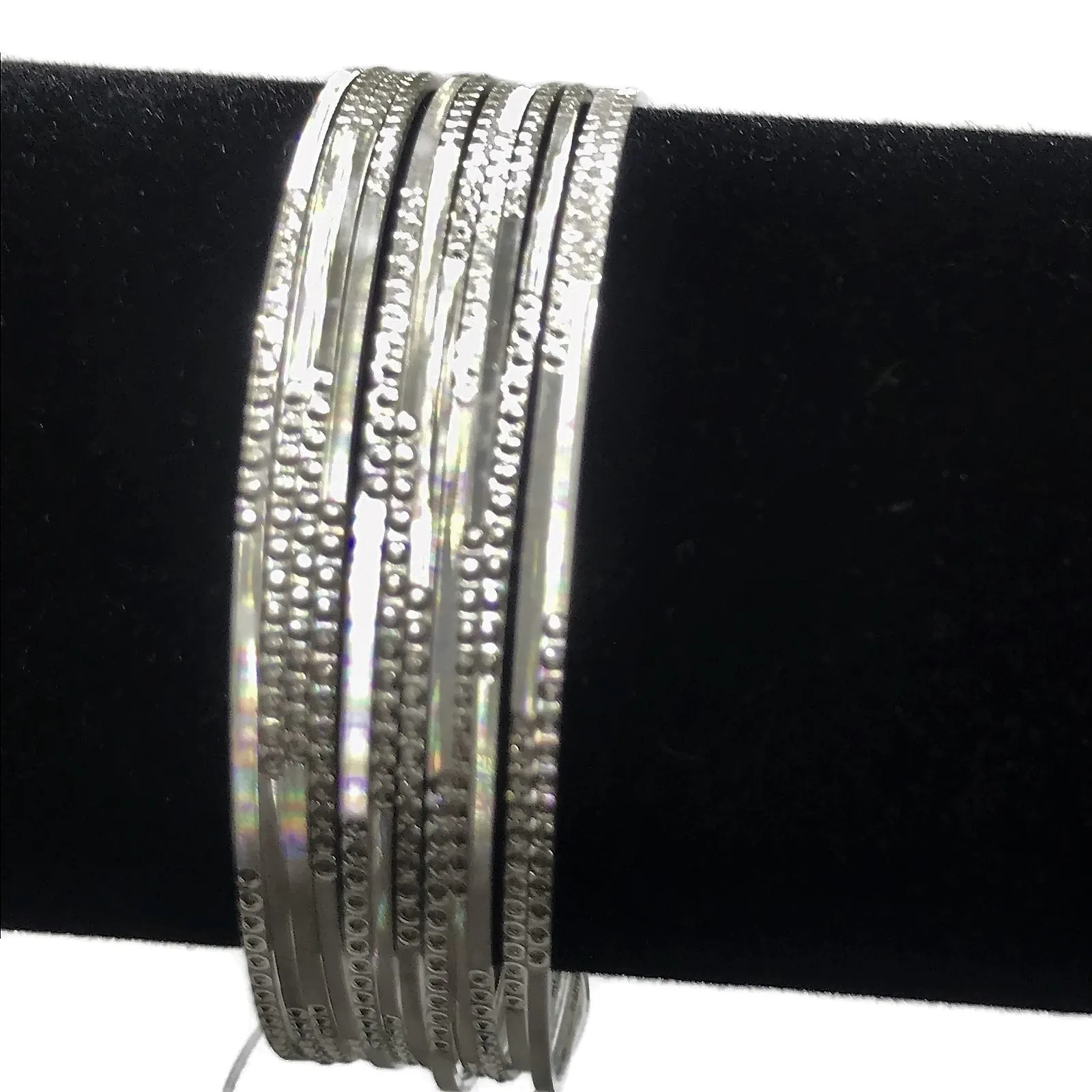 925 Sterling Silver Bangle Bracelet - Set of Twelve(Style#05)