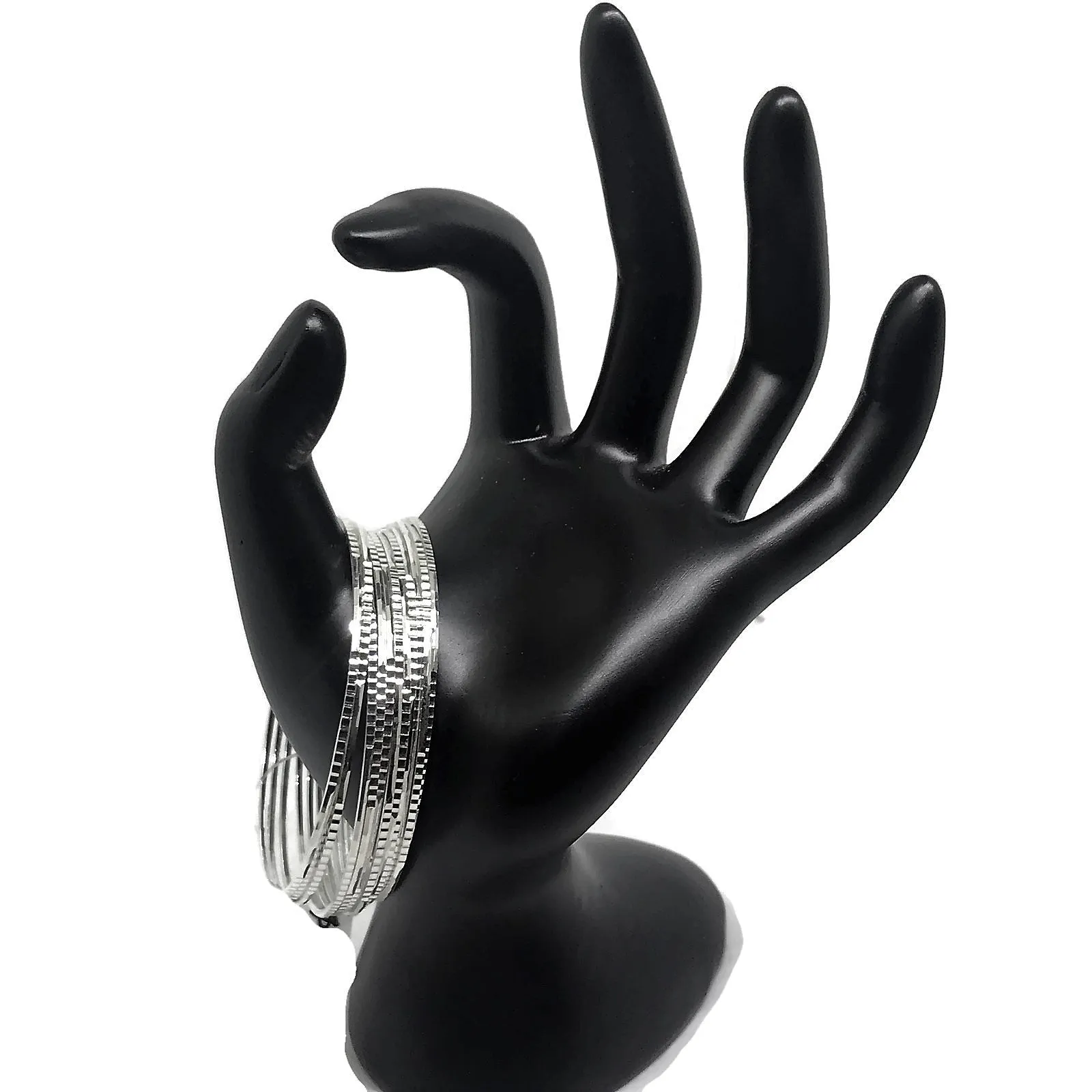 925 Sterling Silver Bangle Bracelet - Set of Twelve(Style#07)