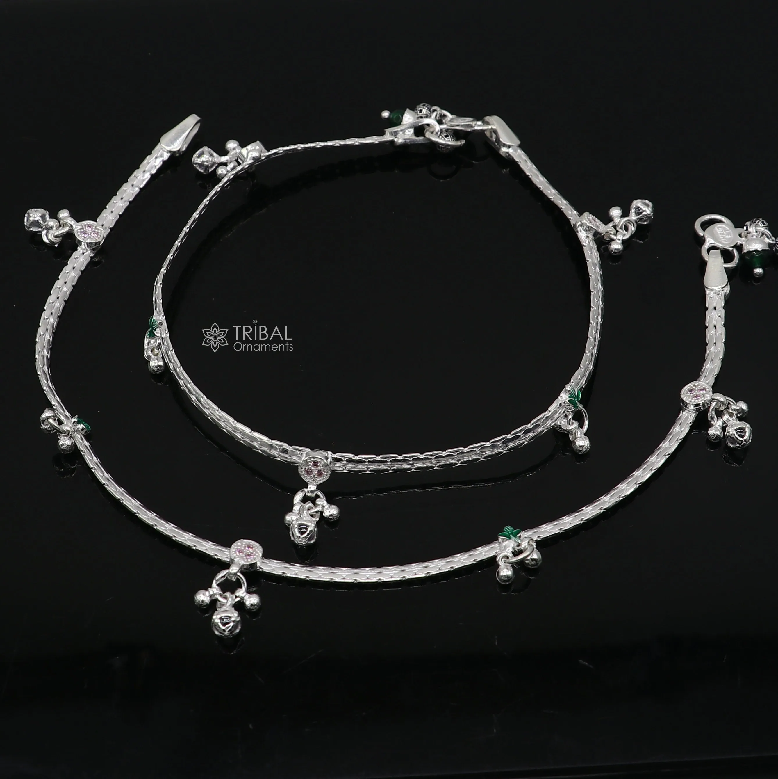 925 sterling silver handmade light anklets/amazing Ankle bracelet gifting belly dance ethnic jewelry ank649
