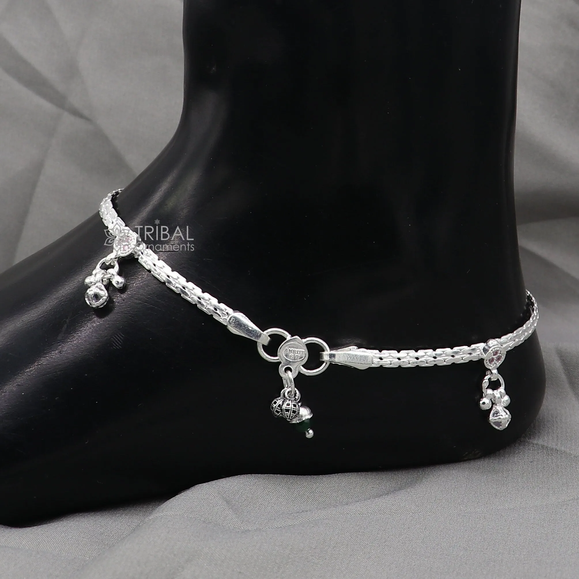 925 sterling silver handmade light anklets/amazing Ankle bracelet gifting belly dance ethnic jewelry ank649