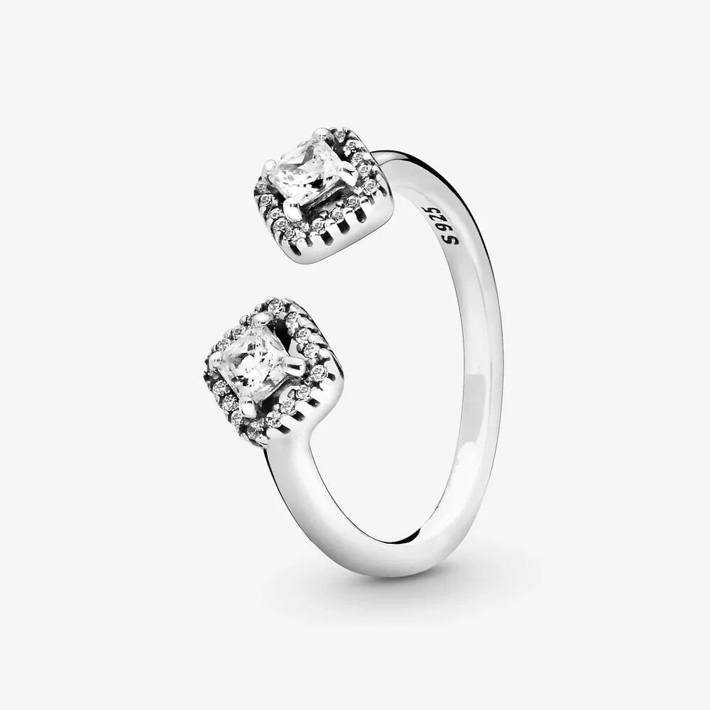 925 Sterling Silver Rings For Women Original Crown Heart Wishbone Engagement Wedding Rose Gold Crystal Ring Luxury Jewelry