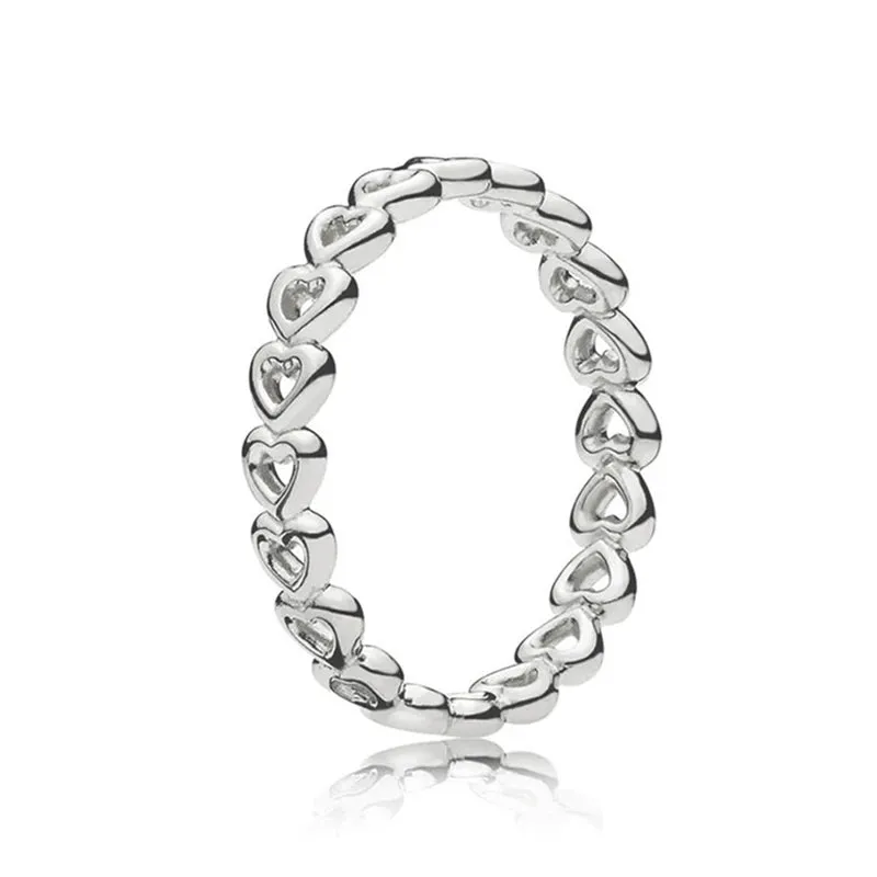 925 Sterling Silver Rings For Women Original Crown Heart Wishbone Engagement Wedding Rose Gold Crystal Ring Luxury Jewelry