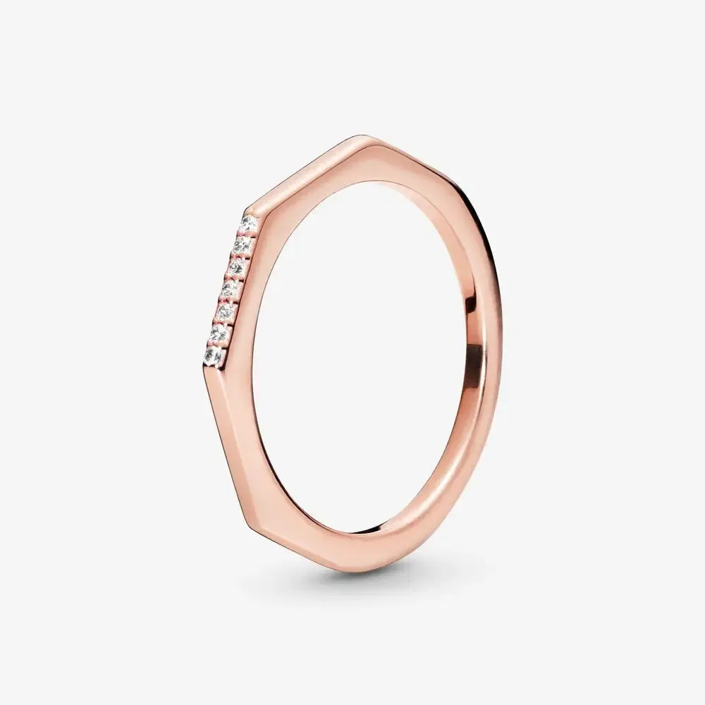 925 Sterling Silver Rings For Women Original Crown Heart Wishbone Engagement Wedding Rose Gold Crystal Ring Luxury Jewelry