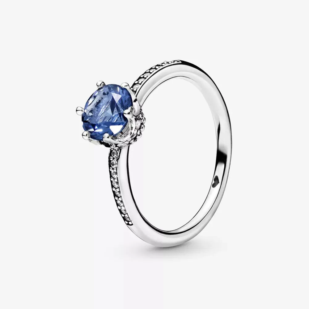 925 Sterling Silver Rings For Women Original Crown Heart Wishbone Engagement Wedding Rose Gold Crystal Ring Luxury Jewelry