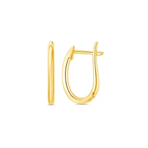 9ct Yellow Gold Oval Huggie Earrings