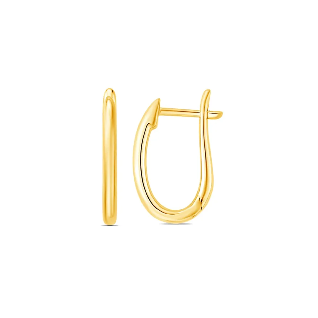 9ct Yellow Gold Oval Huggie Earrings