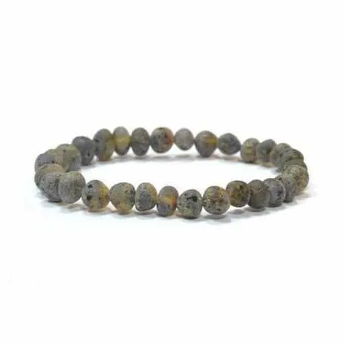 Adult Enchanted Raw Green Baltic Amber Stretch Bracelet