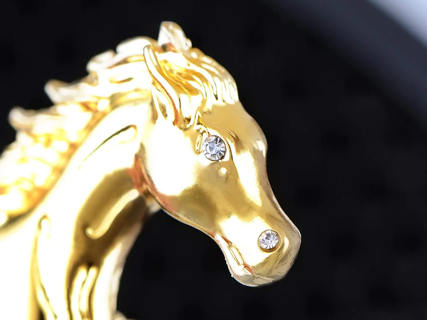 Alilang Golden Tone Plated Galloping Horse Jockey Equestrian Animal Fashion Pin Brooch