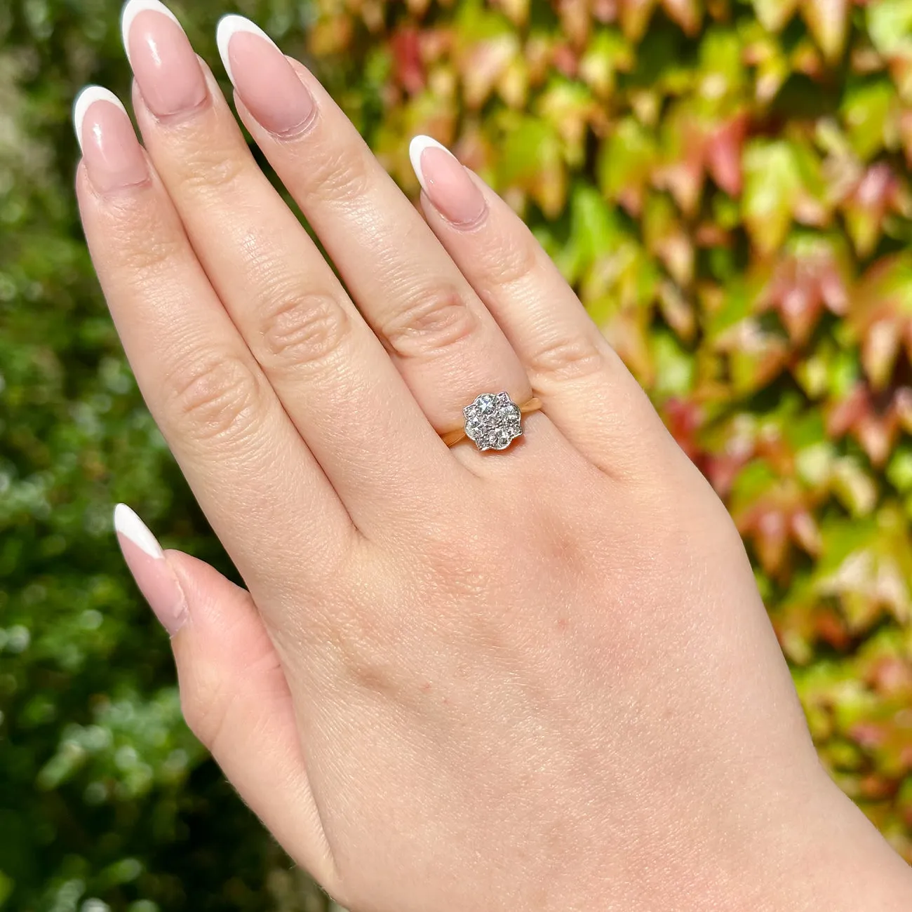 Antique Edwardian Diamond Cluster Ring 0.50ct Of Diamond