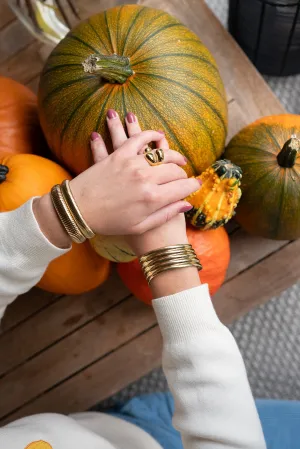 Armband - Cuff Lonia - 5 stacked wavy rings