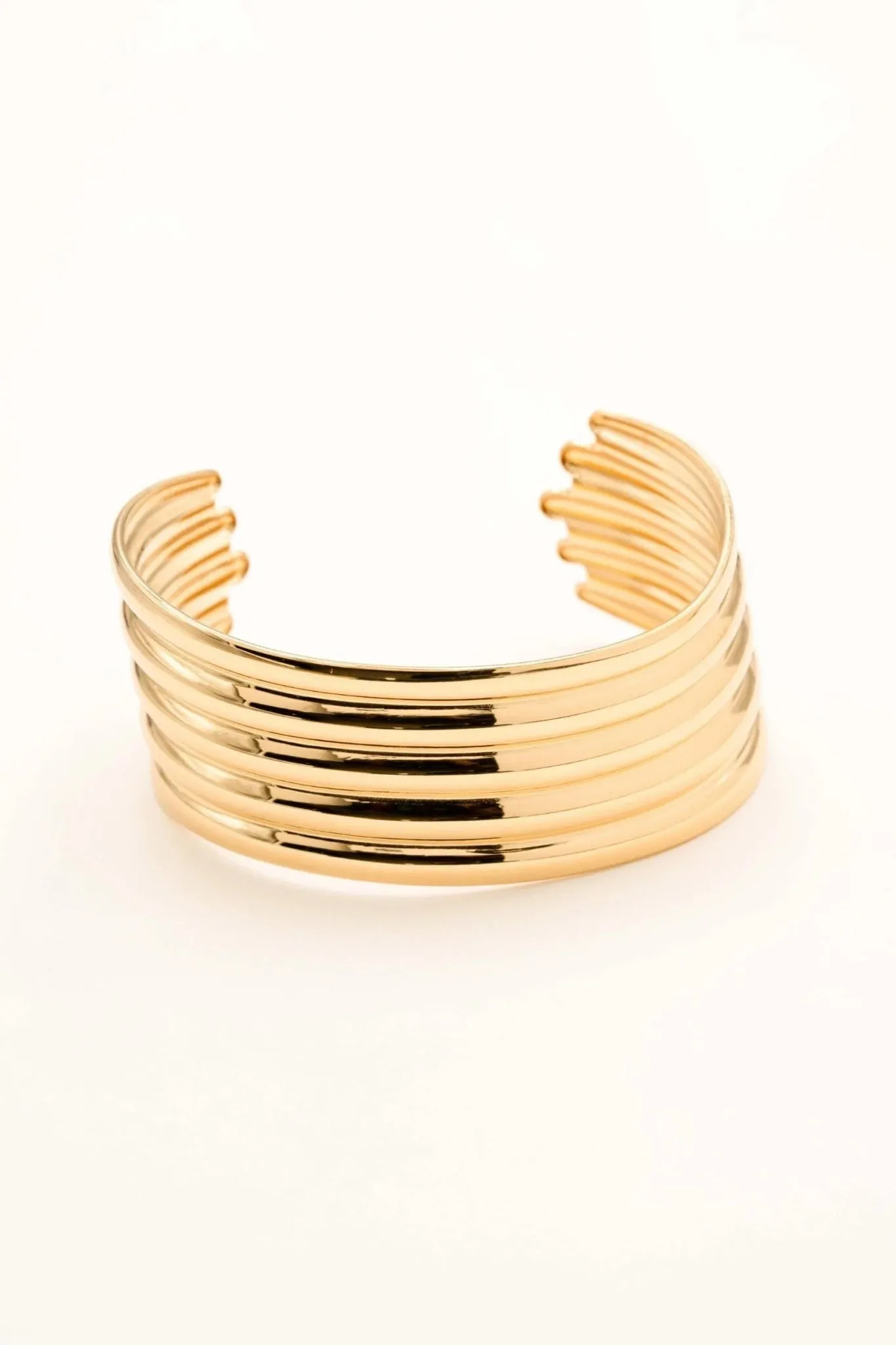 Armband - Cuff Lonia - 5 stacked wavy rings
