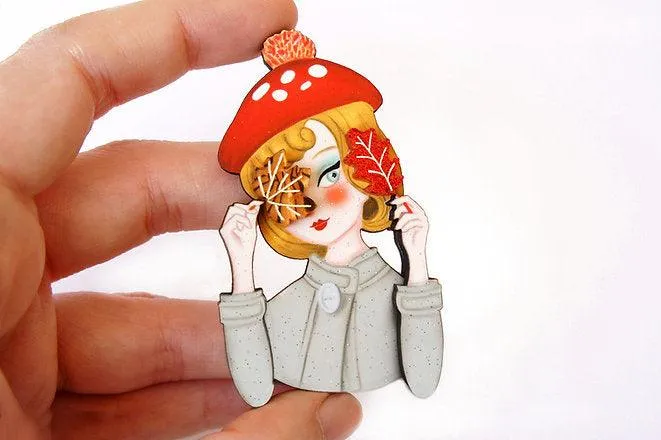Autumn girl brooch by Laliblue