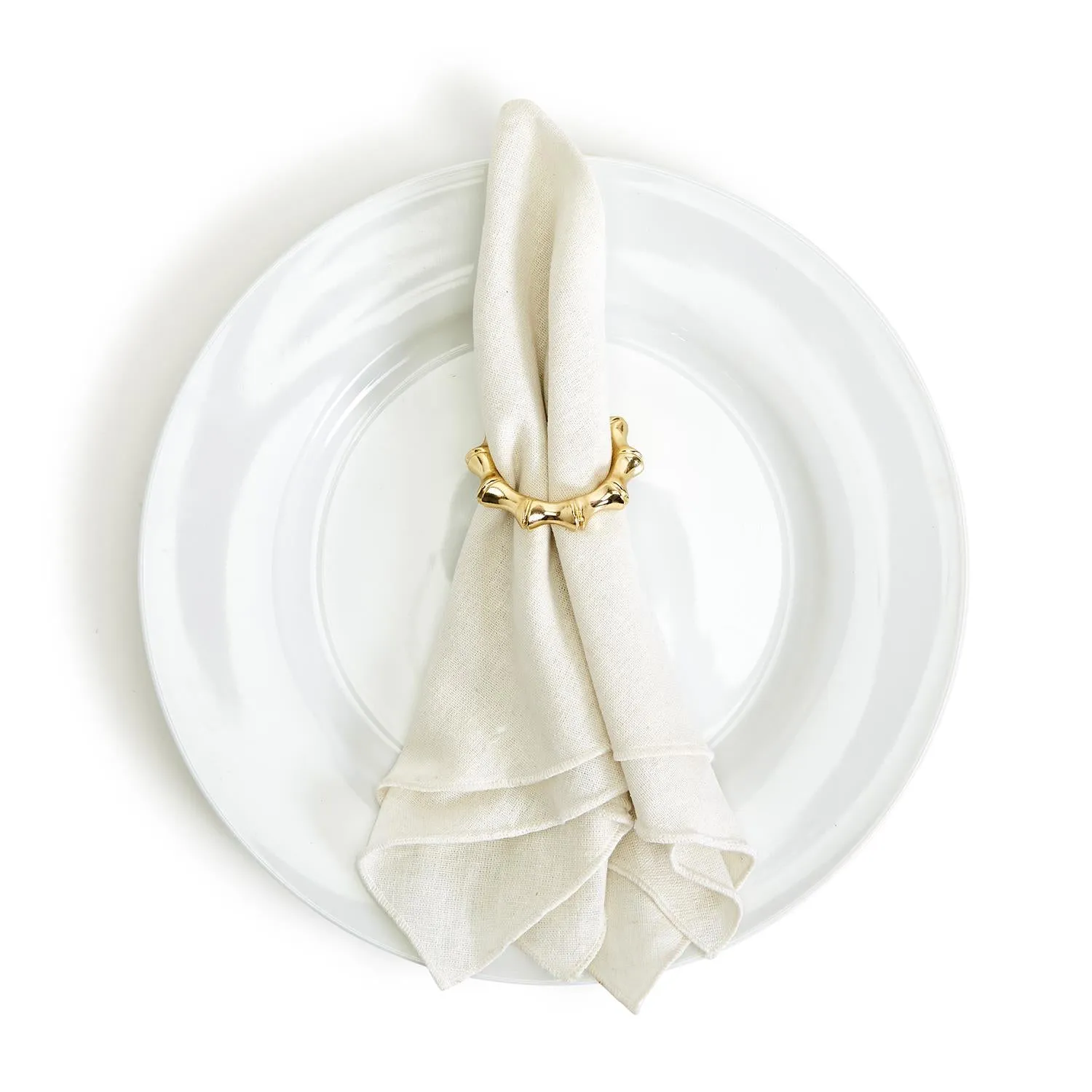 Bamboo Napkin Rings, Set of 4 - Gold