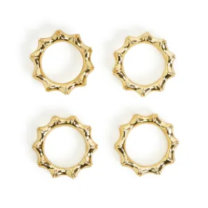 Bamboo Napkin Rings, Set of 4 - Gold