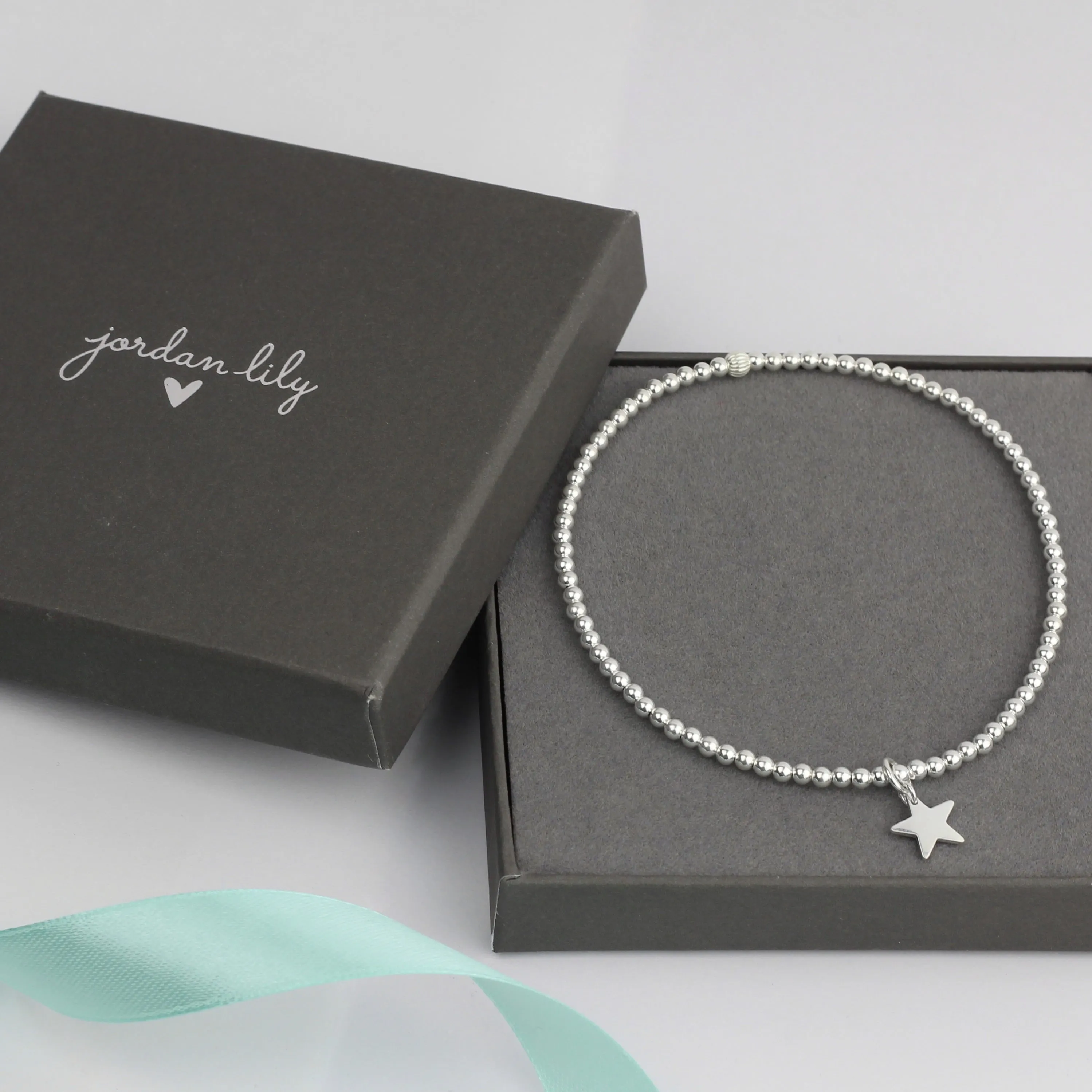 Beaded Anklet with Sterling Silver Charm