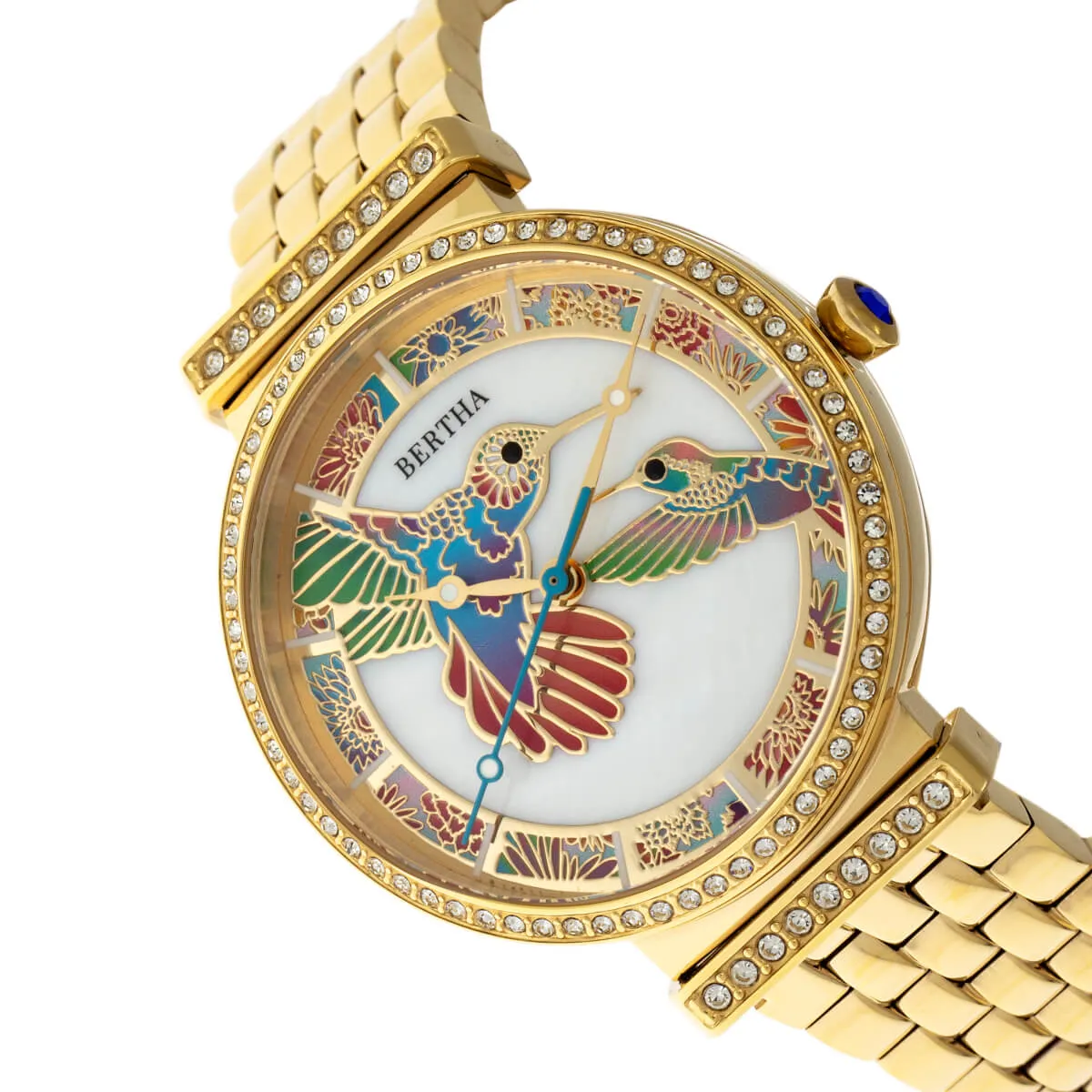 Bertha Emily Mother-Of-Pearl Bracelet Watch - Gold