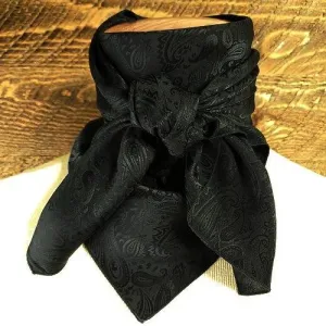 Black Jacquard Silk Scarf