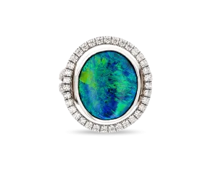 Black Opal Ring, 6.50 Carats