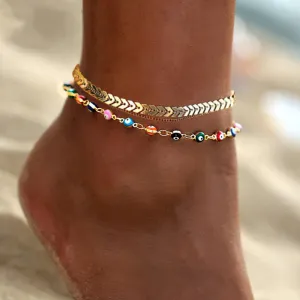 Bohemia Mixed Color Evil Eye Anklet For Women