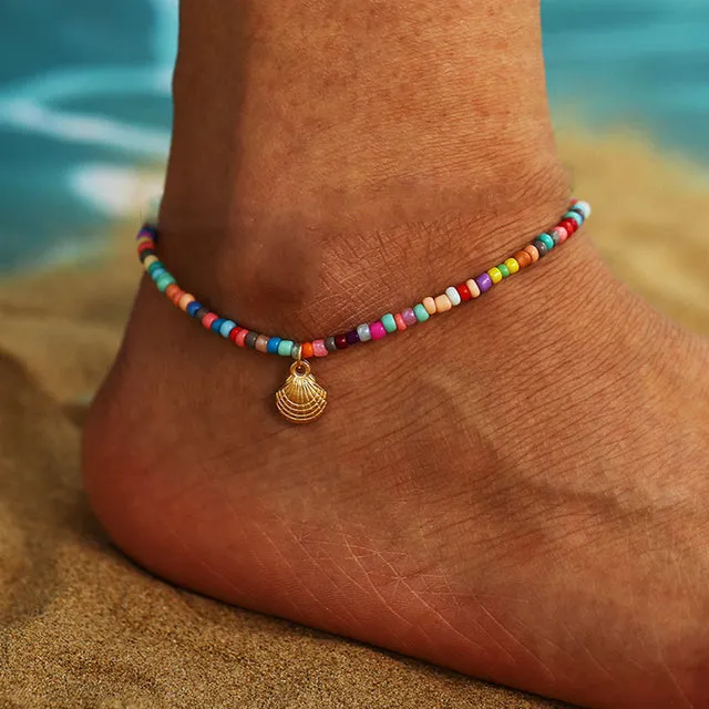Bohemia Mixed Color Evil Eye Anklet For Women