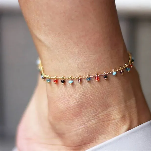 Bohemia Mixed Color Evil Eye Anklet For Women