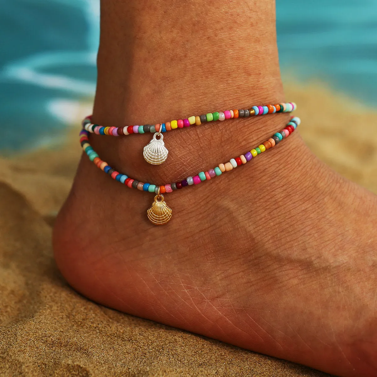 Bohemia Mixed Color Evil Eye Anklet For Women