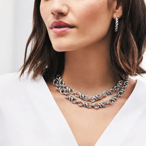 Brighton | Interlok Twist Oval Leverback Hoop Earring in Silver Tone