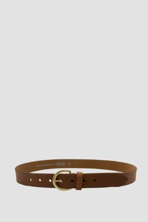 Brookline 32mm Tan Leather Belt with Brass Buckle
