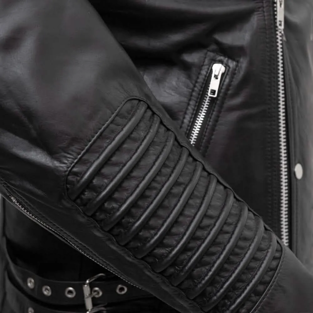 Brooklyn Men's Authentic Sheepskin Leather Motorcycle Jacket