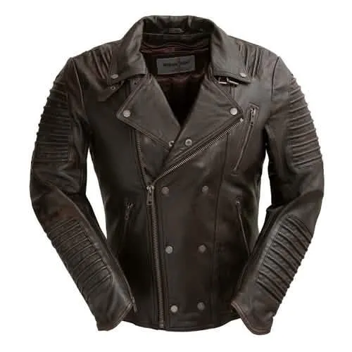 Brooklyn Men's Authentic Sheepskin Leather Motorcycle Jacket