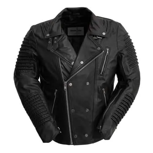 Brooklyn Men's Authentic Sheepskin Leather Motorcycle Jacket