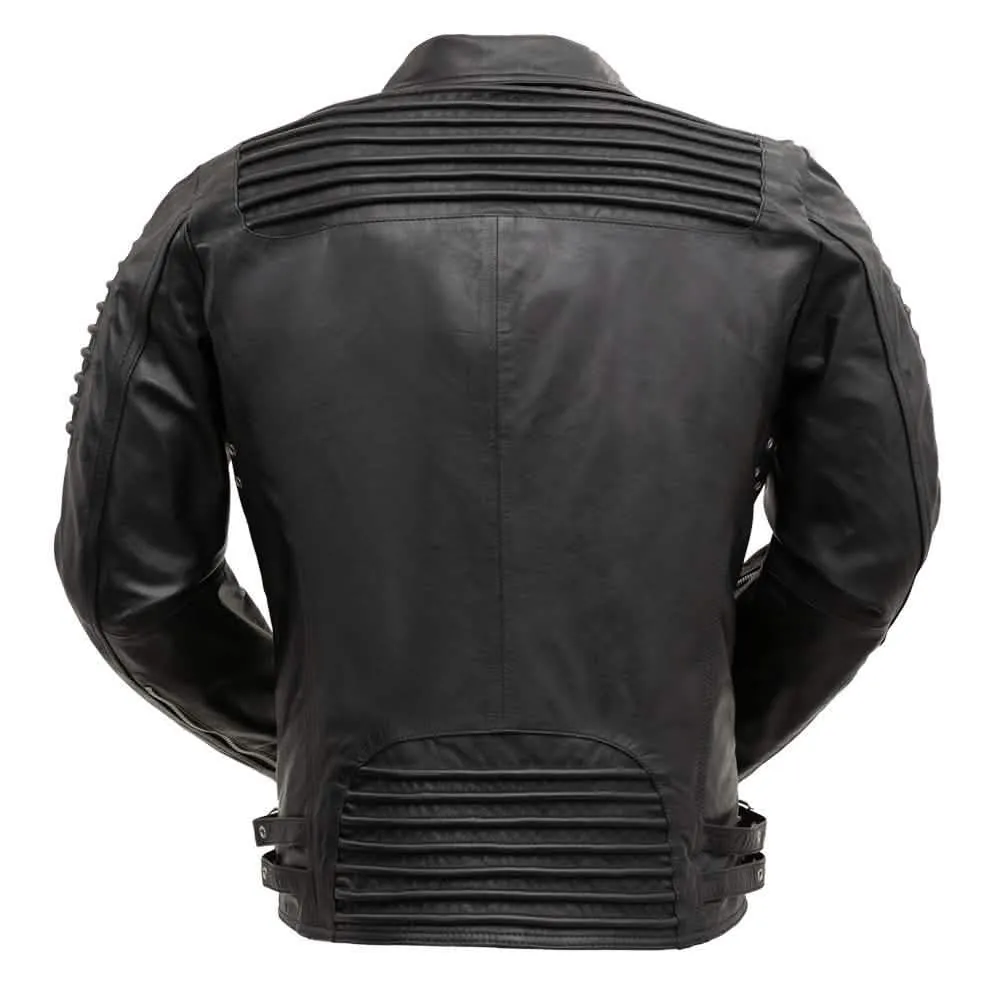 Brooklyn Men's Authentic Sheepskin Leather Motorcycle Jacket