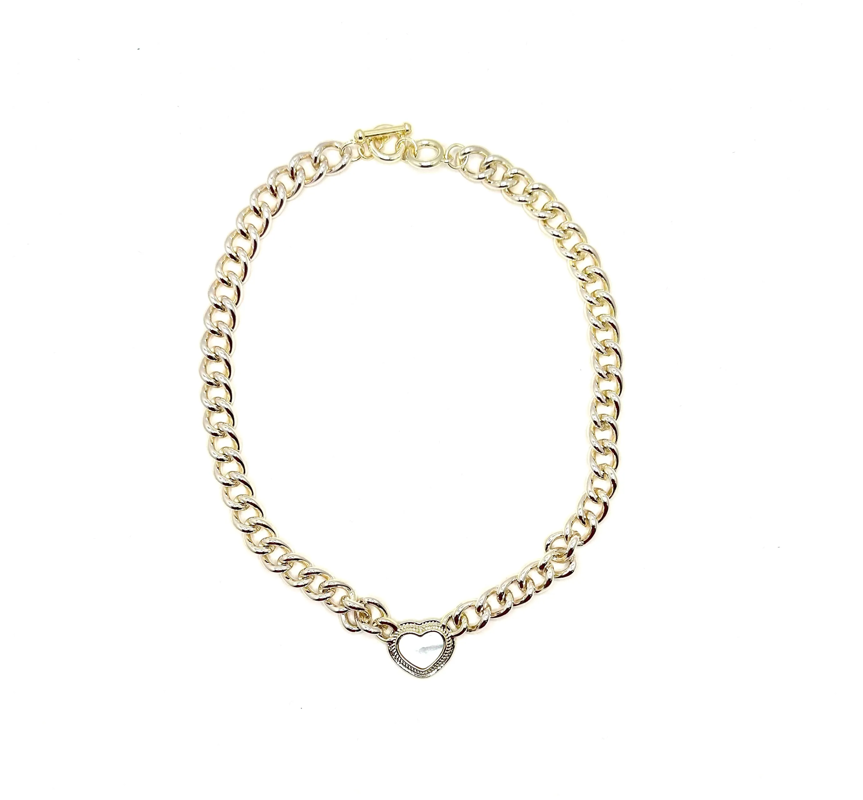 Chunky MOP Heart Necklace