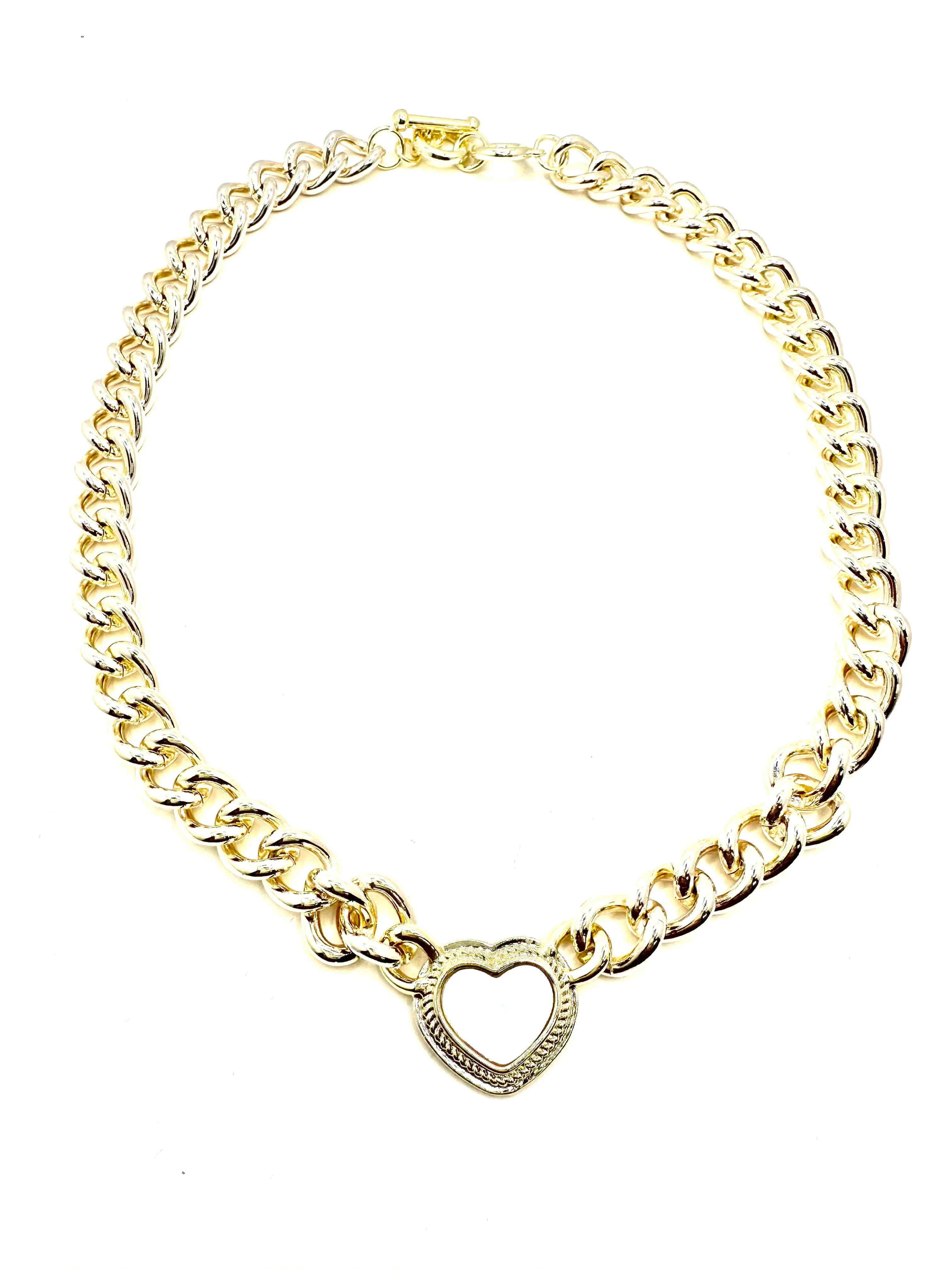 Chunky MOP Heart Necklace