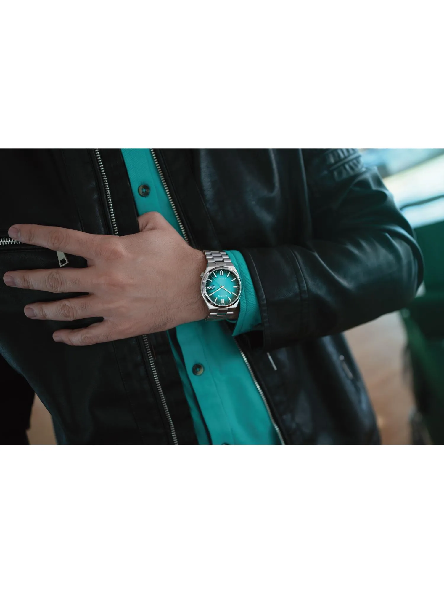Citizen Men 40 mm Size Green Dial Automatic Tsuyosa Collection Watch- NJ0151-88X